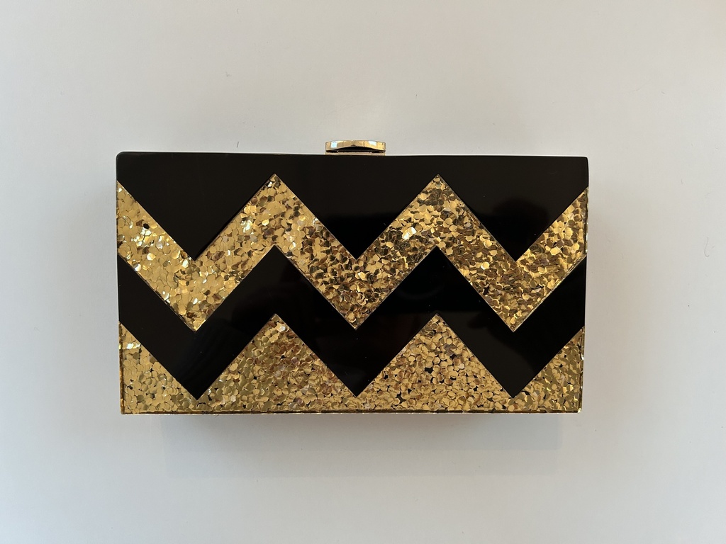 Sac noir strass doré - A1250