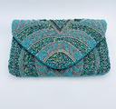 Sac Enveloppe Sequin Vert bleu - A1265