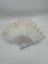 Années 20 - Eventail plumes blanc - A1272