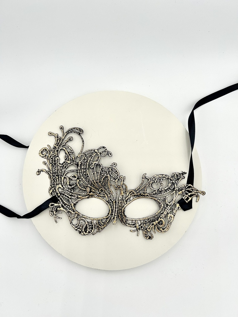 Masque en dentelle Doré noir - A1286