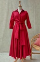 Robe Midi taffetas rouge - T38 - C03441