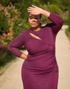 LADY PIPA - Robe Midi irisée prune - T44 - C03454