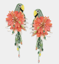 LOC - OLIVIA DAR - Bijoux - Boucles D'oreilles PARROT Vertes et Orangées - A1315