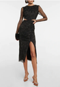 SELF PORTRAIT- Robe Midi noire strass - T34 - C03504