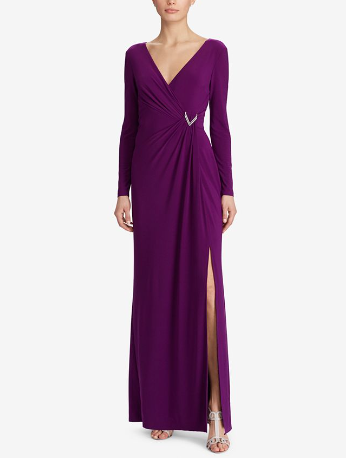 RALPH LAUREN - Robe Maxi mauve  - T34 - C03515