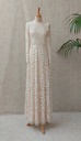 NEEDLE & THREAD - Robe Maxi sequins blancs - T38 - C03522