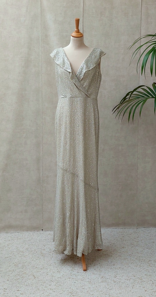 RALPH LAUREN - Robe Maxi dorée & argentée  - T40 - C03523