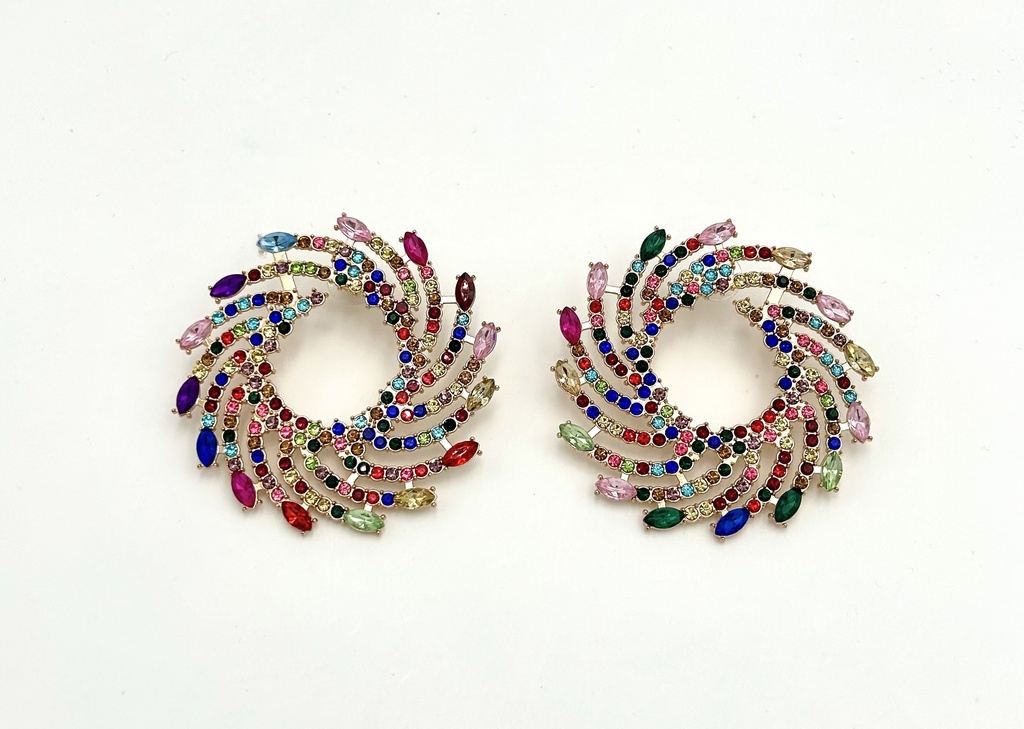 LOC - BO pierres multicolores - Bijoux - A1364