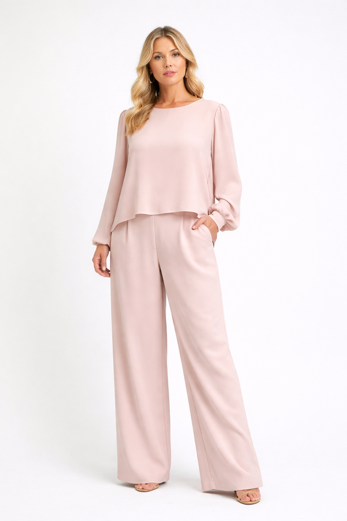 MAISON GUILLEMETTE - Ensemble Haut et Pantalon Rose  - C03569