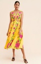 FARM RIO - Robe Midi jaune fleurie - T36 - C03579
