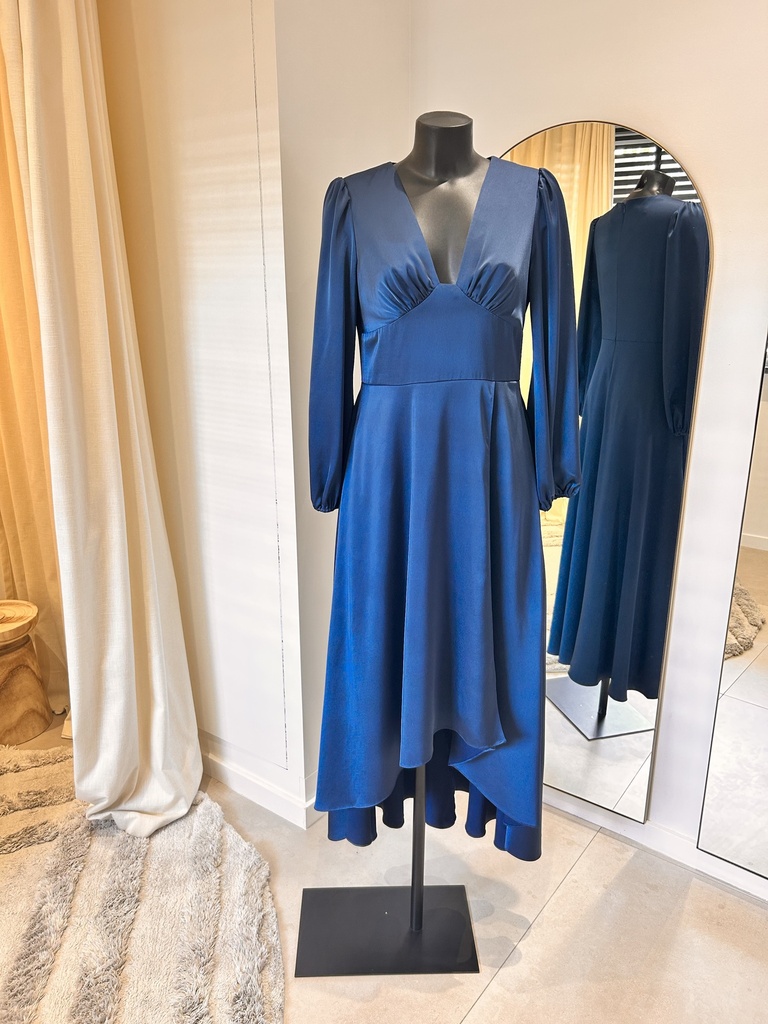 AIDAN MATTOX Robe longue bleue nuit - 973