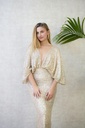 ELISABETTA FRANCHI - robe Maxi dorée  - C02520