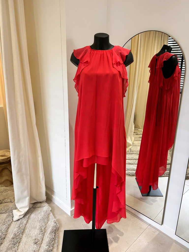 BCBG - Robe rouge assymétrique - 1009