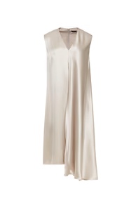 JOSEPH Robe en soie couleur perle asymetrique - 1078