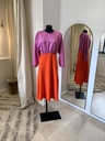 LES JUMELLES Robe Grace Kelly, rouge et rose - 1091