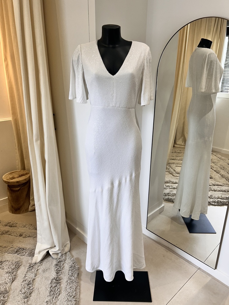 RACHEL ZOE Robe longue Pailette blanche - 1173