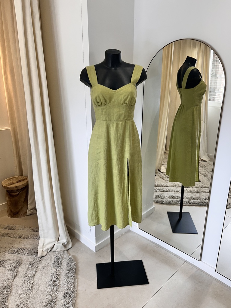 REFORMATION Seaside linen dress verte claire - 1197