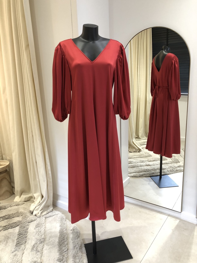 STINE GOYA marlen belted dress rouge - 1259