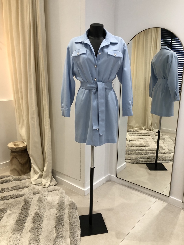 SANDRO Robe Estel bleu ciel - 1343