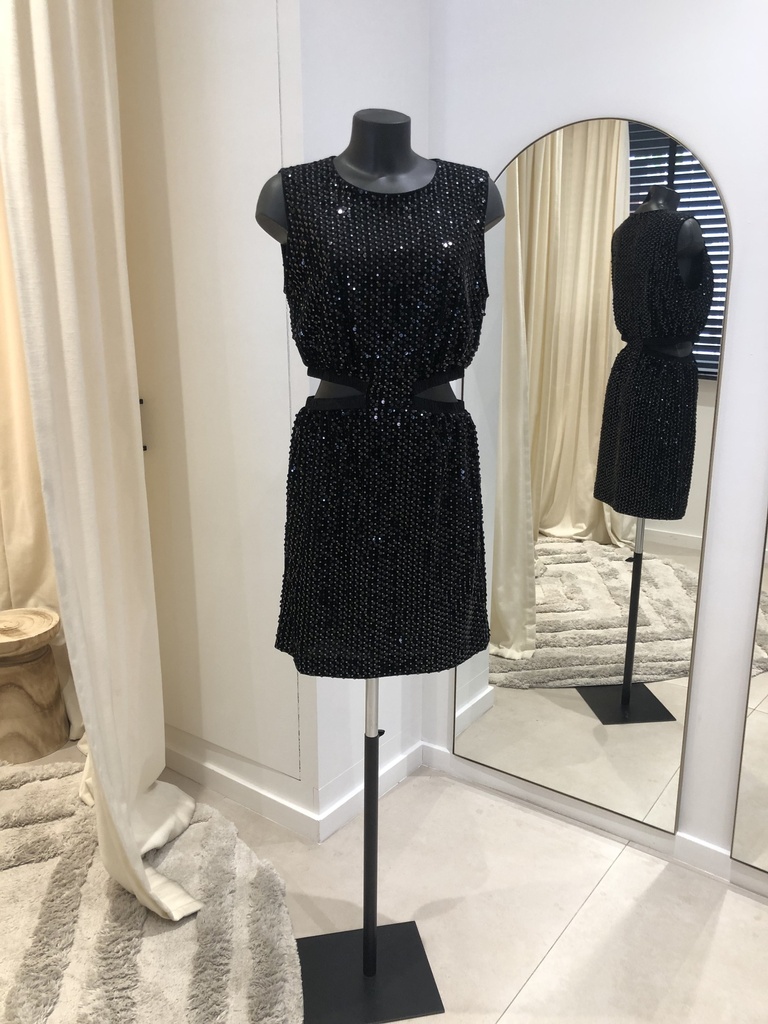 MAJE Cutout sequined corduroy mini dress - 1352