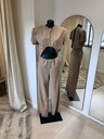 ATELIER MARGO Jumpsuit beige trou à l'avant - 1391