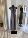 Robe longue taupe élastique - 1511