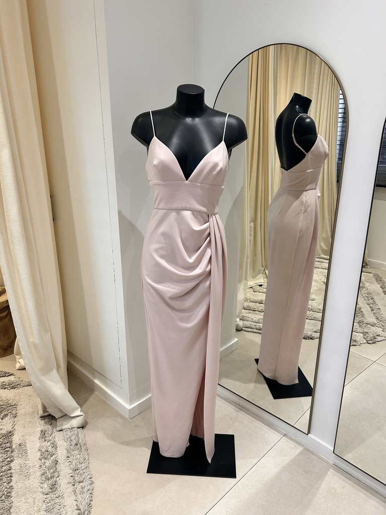 Robe rose pale drappée - 1519