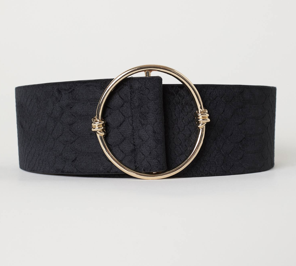 Ceinture noire boucle dorée - 1008