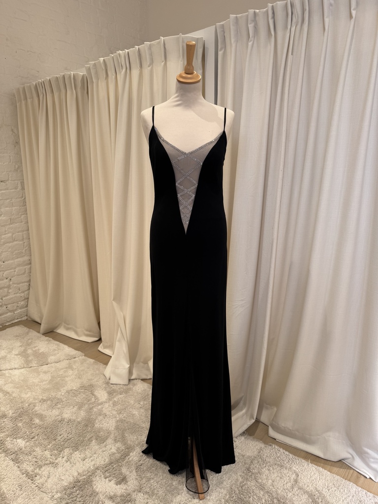 JIKI Monté-Carlo Robe noir à strass - T40/42 - C01131