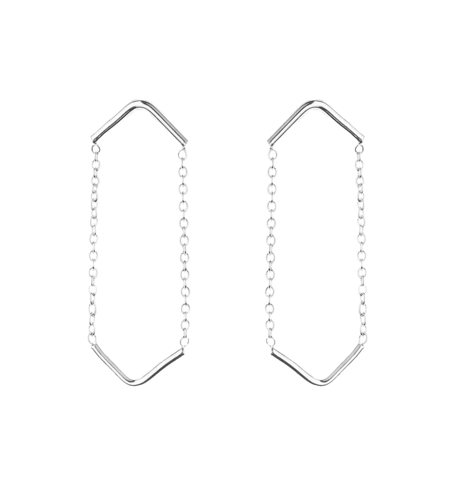 Aurore Havenne - Boucles d'oreille Double Silver