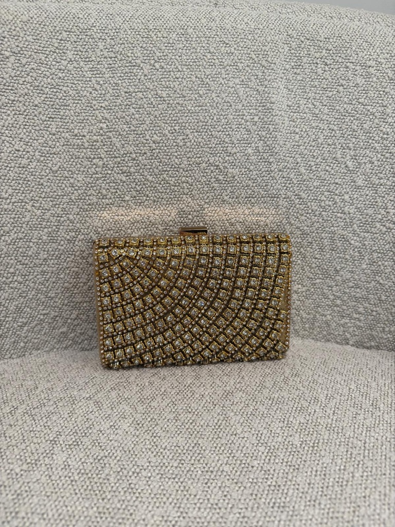 Pochette dorée diamants - A1401 