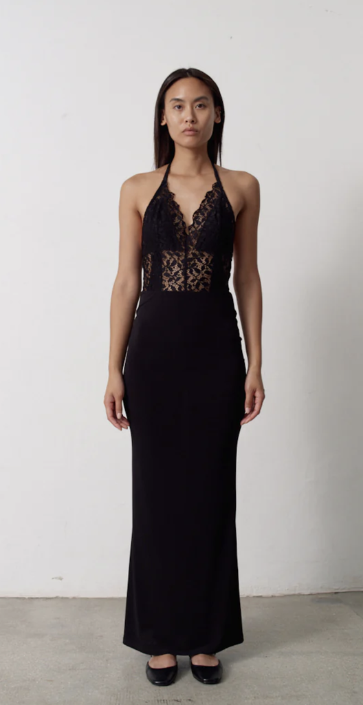 Musier- Robe longue dentelle noire- T36 - C01151