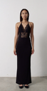 Musier- Robe longue dentelle noire- T36 - C01151