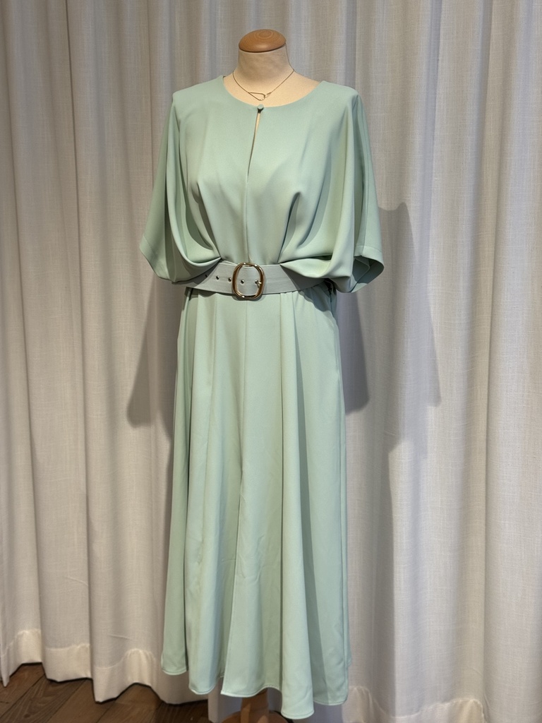 IMPERIAL - Robe vert pale ceinturé - T42 - P0005
