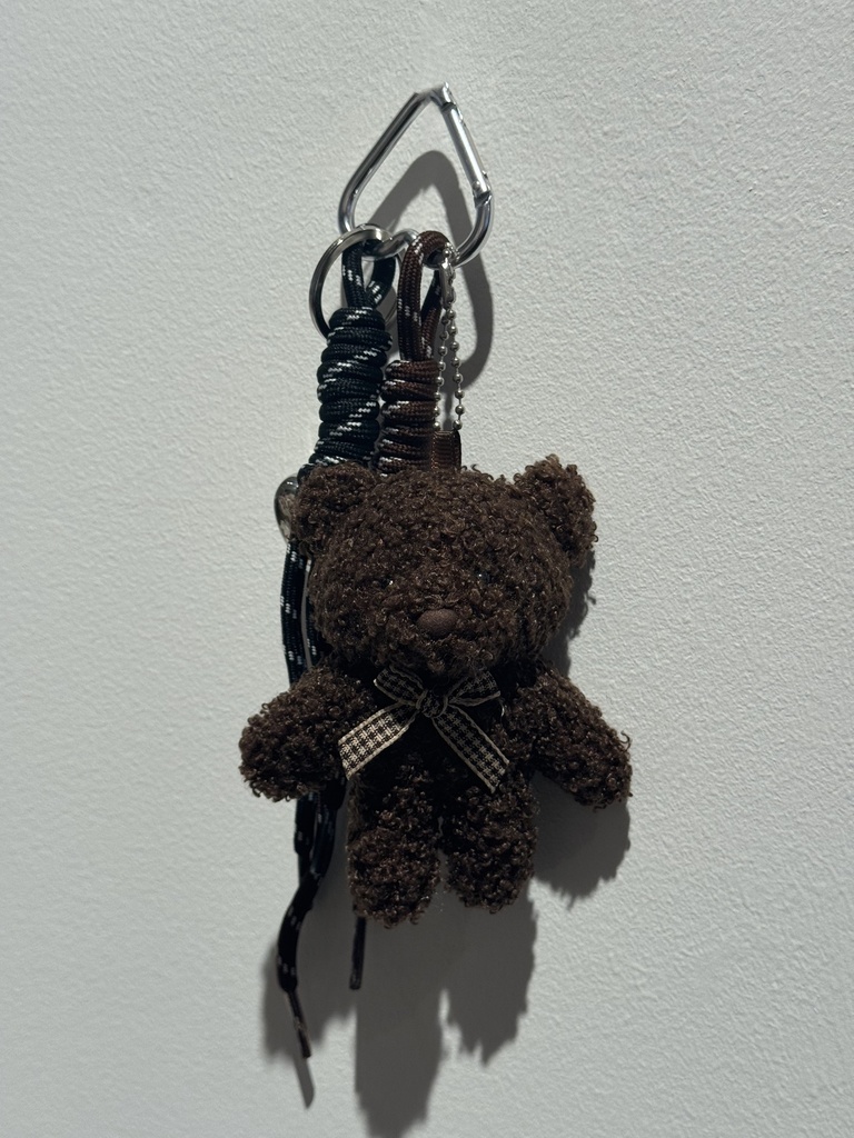 Porte-clefs - nounours & coeur brun