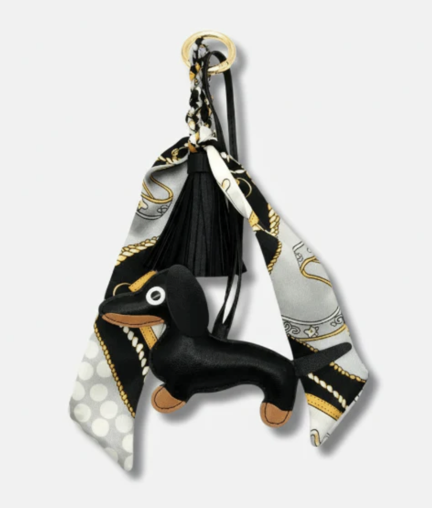 Porte-clefs - chien & foulard noir