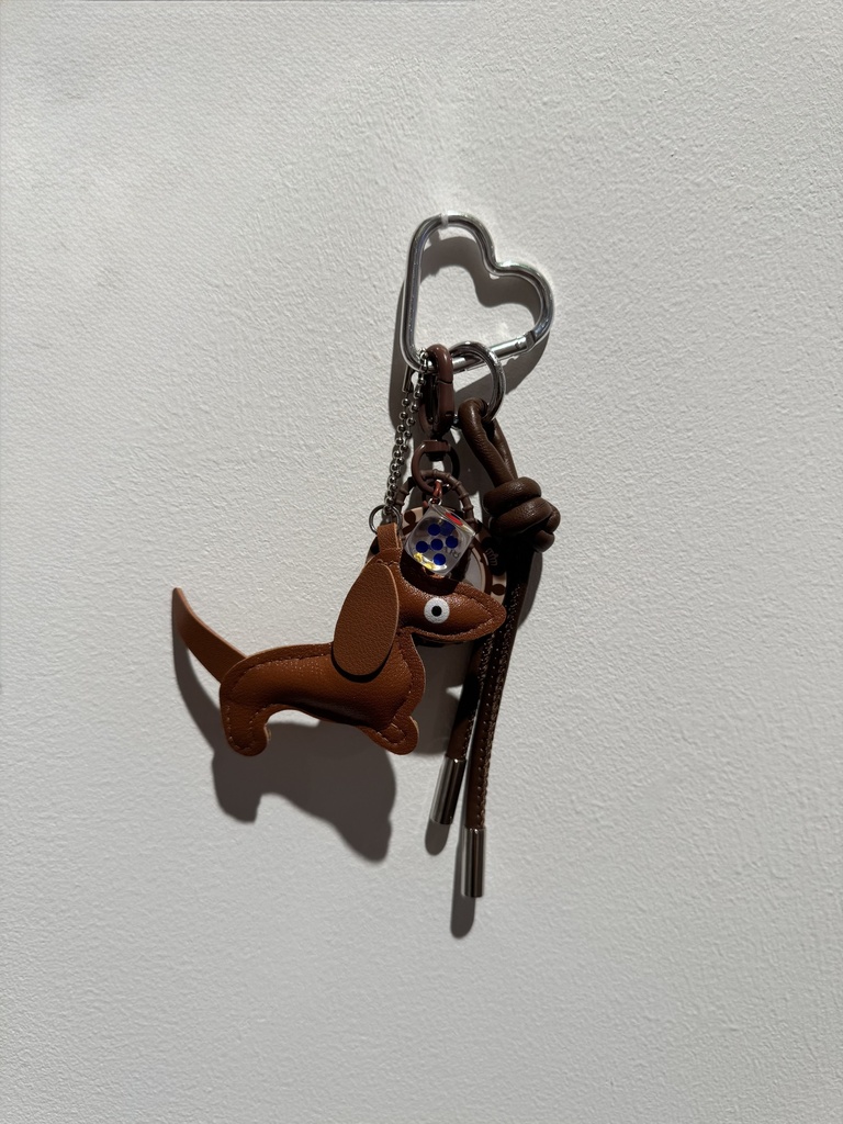 Porte-clefs - chien & pocker brun 