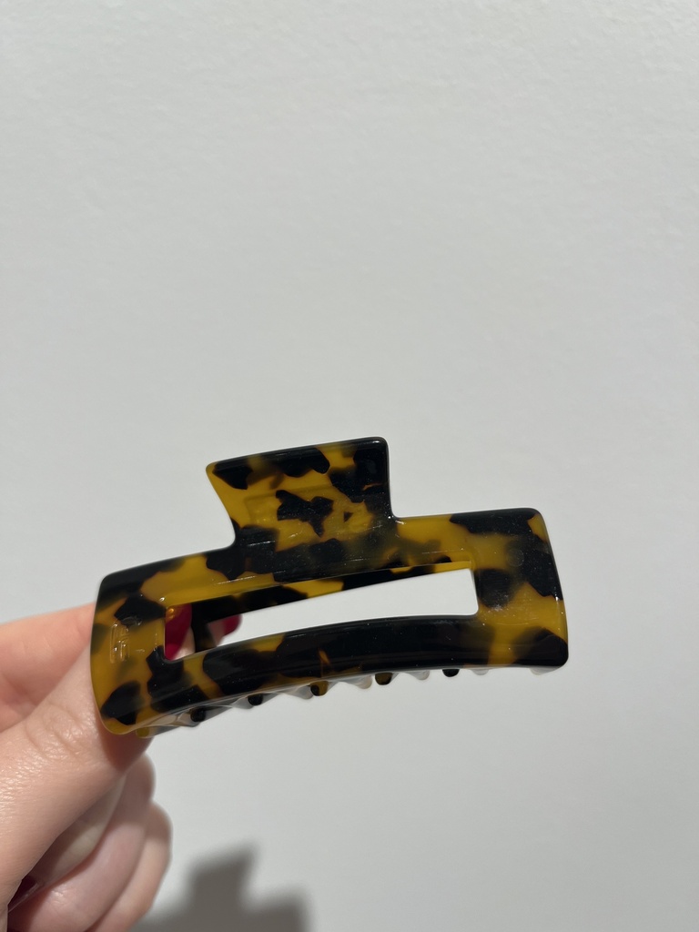 Pince à cheveux rectangle brune (petite) 