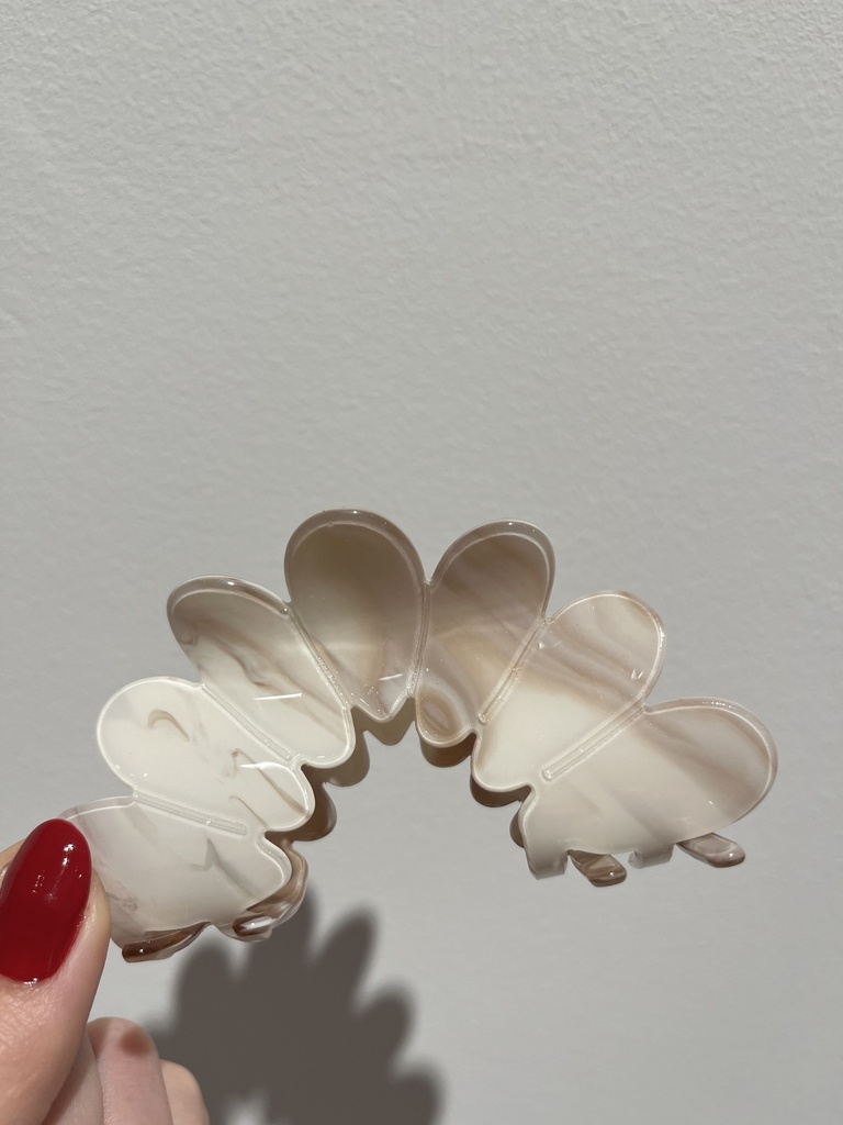 Pince à cheveux arquée brun/blanc