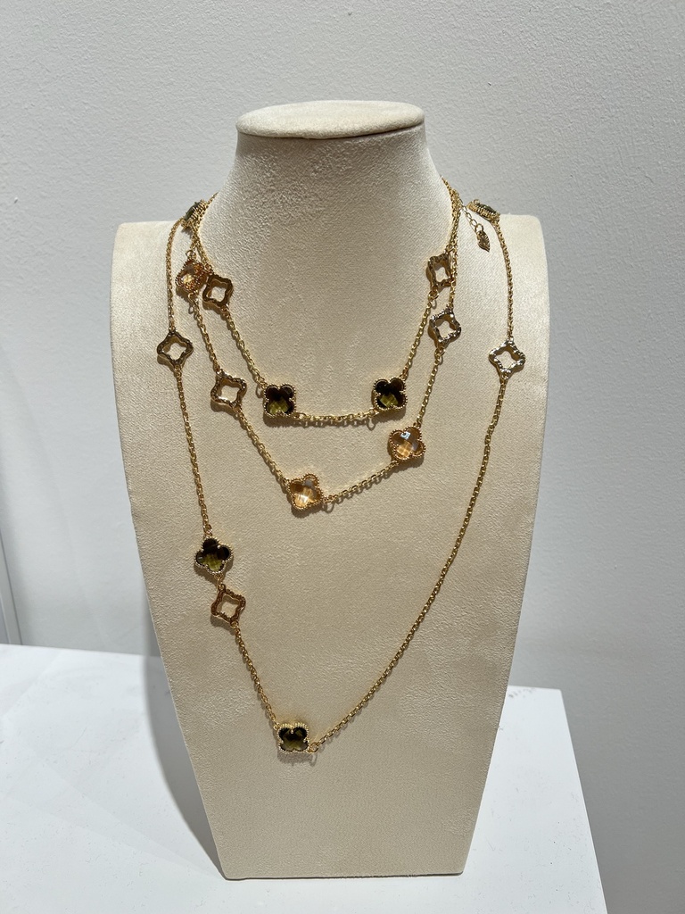  Collier Trèfle Vert (long)- C6 - Collection PAL  