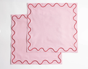 Serviettes de table - rose & rouge (lot de 2)