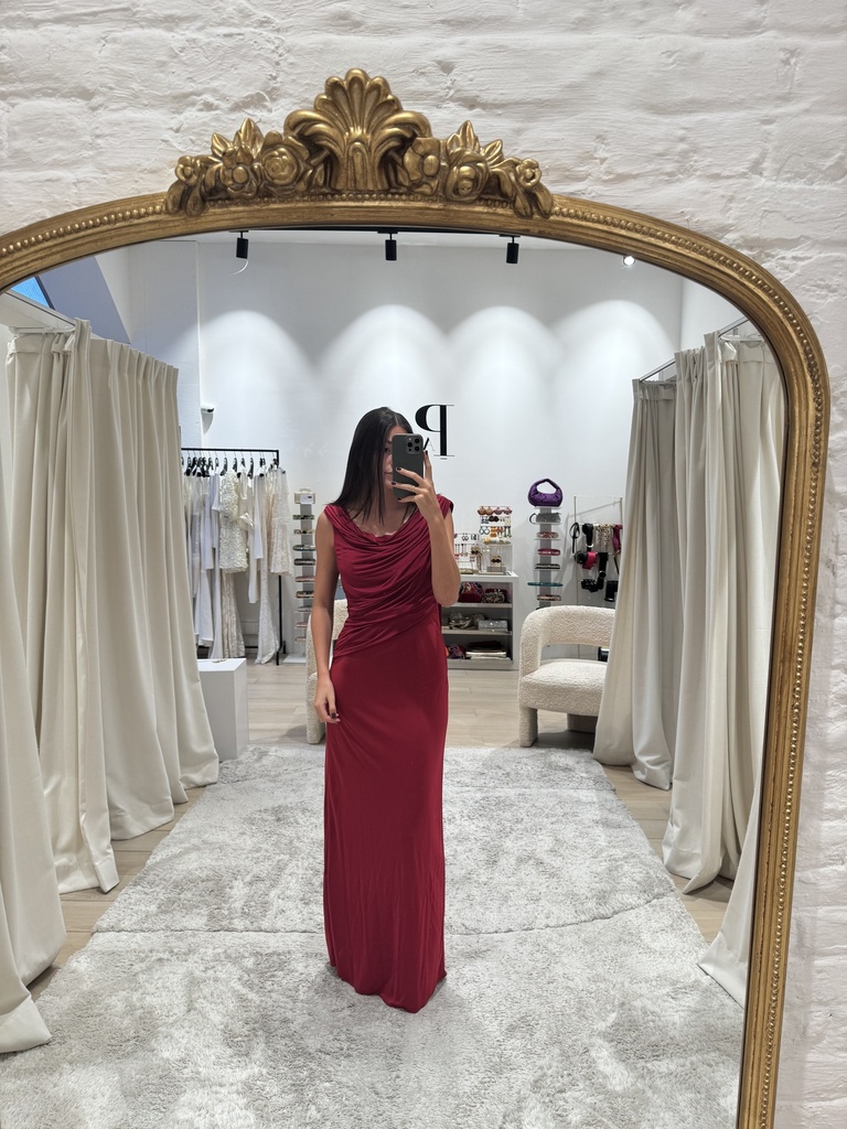 KAREN MILLEN - Robe Rouge  Drappé- P0014 