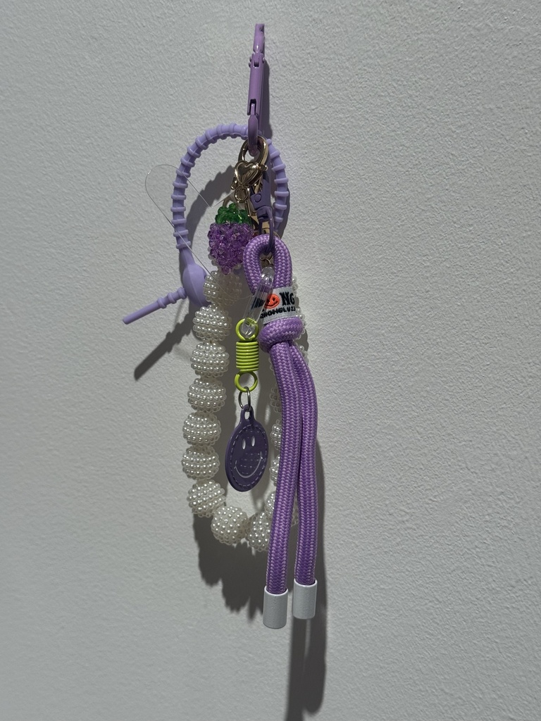 Porte-clefs - perle & mauve 