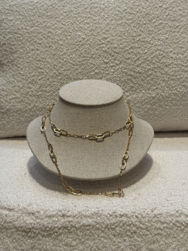  Collier Chaine Martelé Long  - C10 - Collection PAL    