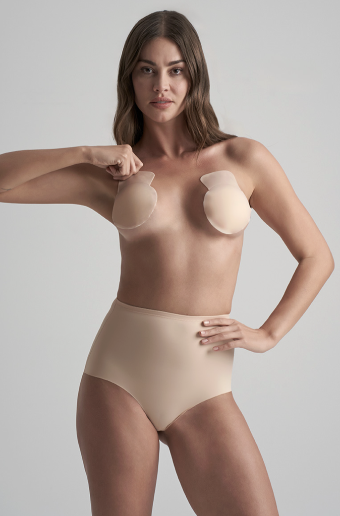 BYE BRA - Adhésifs Pads – Beige & Cache-tétons Pull-Ups - Silicone Mat