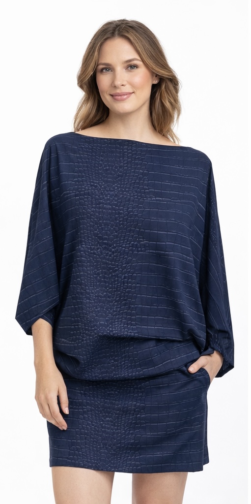 JOHANNE RISS - Robe bleue imprimé animal - P0024