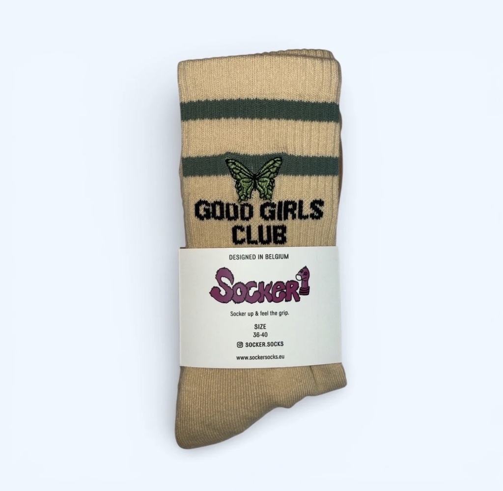 Socker - chausettes - Good girls club beige 