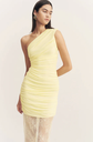 GEORGETTE - Lace Gathered One-Shoulder Dress - Shona Joy - T36 - G030
