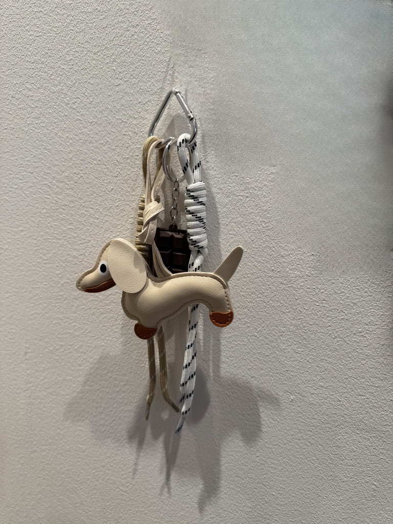 Porte-clefs - chien & chocolat beige