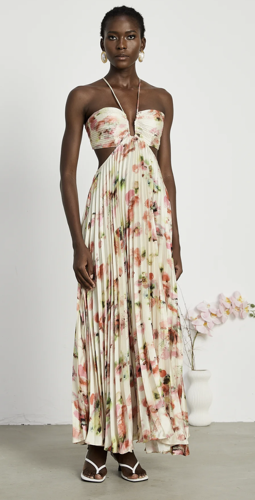 Robe longue multicolore plissée -  T38 - P0038  